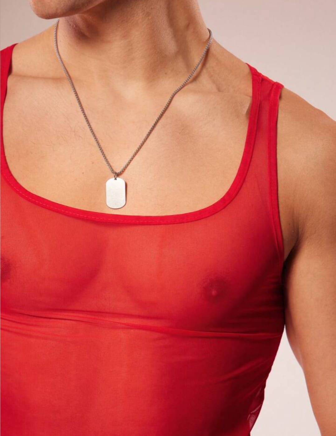 Crimson Mesh Tank Top